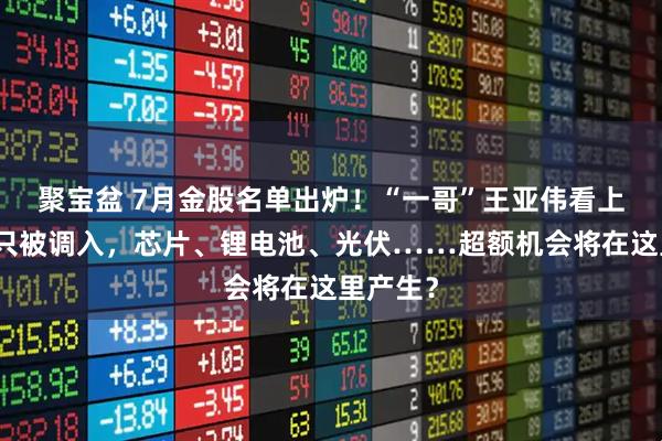 聚宝盆 7月金股名单出炉！“一哥”王亚伟看上的这几只被调入，芯片、锂电池、光伏……超额机会将在这里产生？